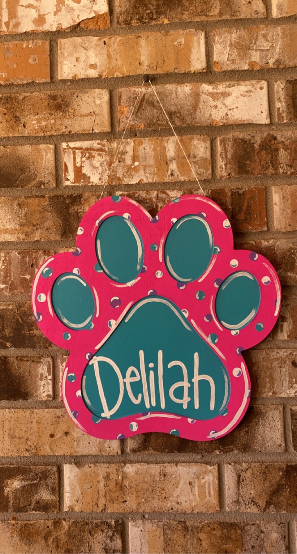 Dog Paw Door Hanger Etsy