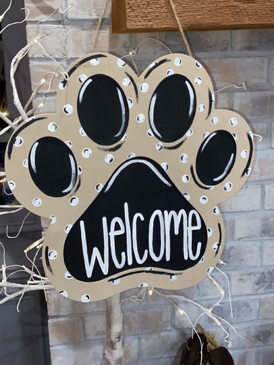 Dog Paw Door Hanger Etsy