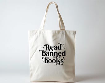 Bolsa de tela con el lema "Lee libros prohibidos" - Bolsa de lona literaria para libros