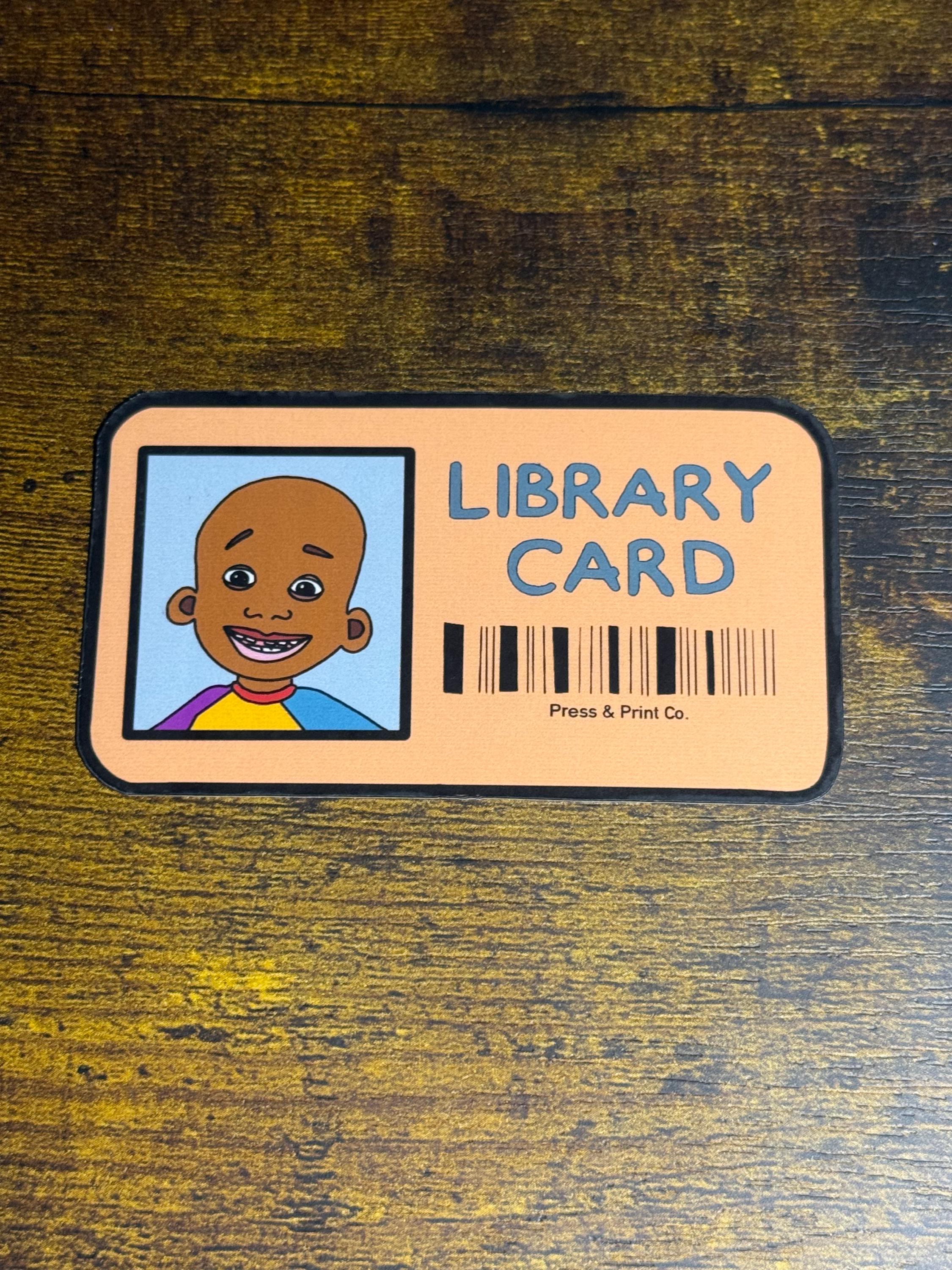 Nostalgic Cartoon Library Card Sticker | Hand Drawn Bookish Reader ...