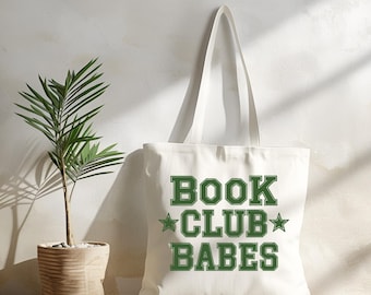 Bolsa de lona Book Club Babes / Diseño verde azulado, Regalo para amantes de los libros