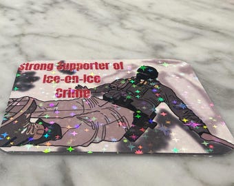 Anti-ICE Holographic Sticker –  Hand-Drawn Design- Minnesota Strong