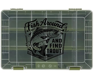 Caja de aparejos de pesca con diseño de vinilo • Regalo para pescadores • Caja de almacenamiento para la vida en el lago