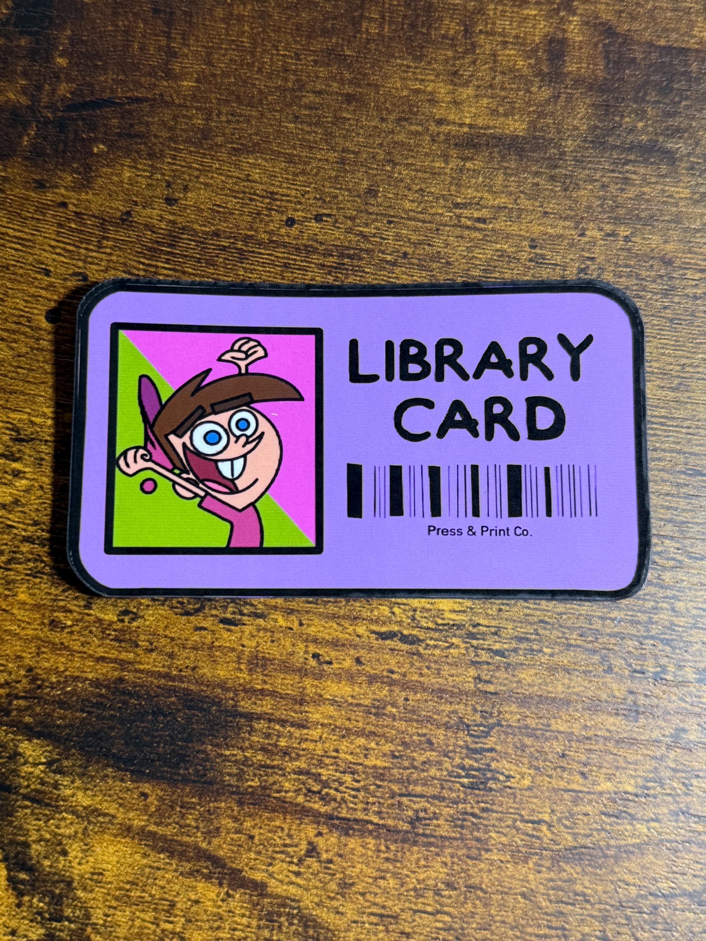 Nostalgic Cartoon Library Card Sticker | Hand Drawn Bookish Reader ...