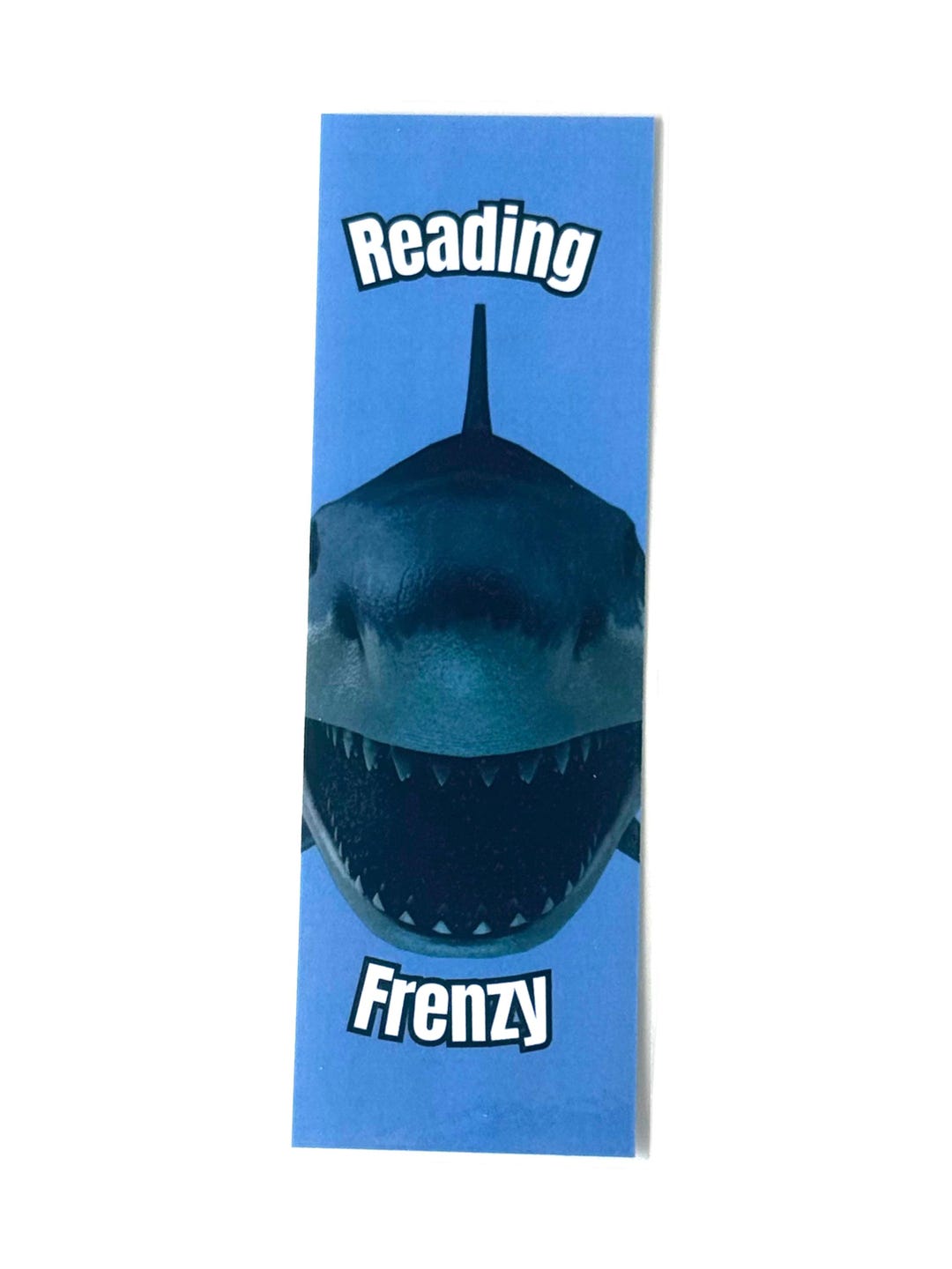 Reading Frenzy Shark Bookmark | Laminated Book Lover Gift - Etsy
