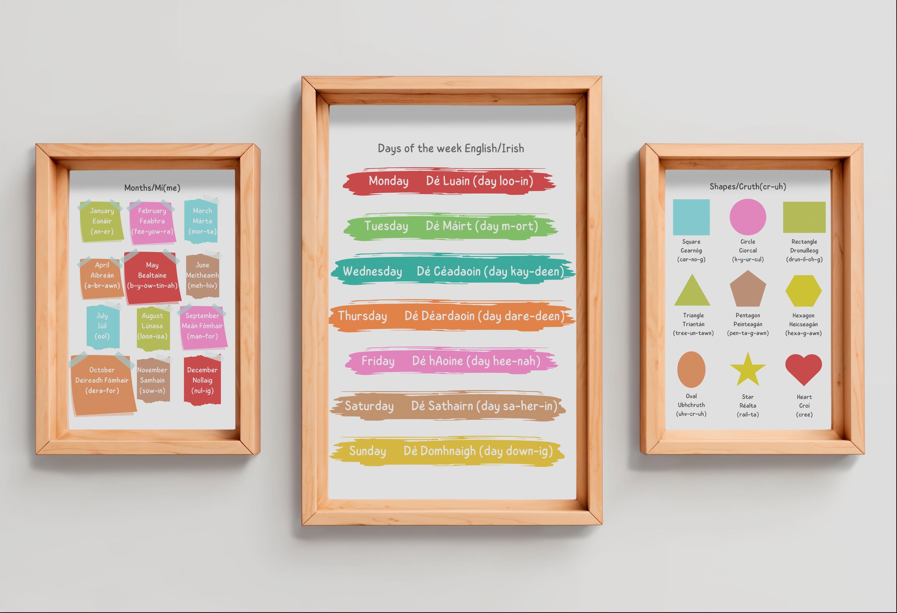 Days Of The Week In Irish Printable