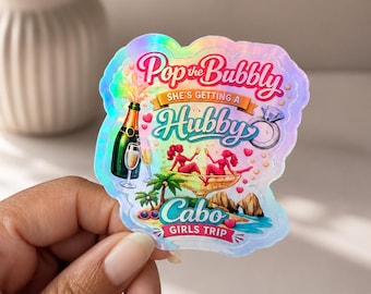 Pegatinas holográficas "Pop The Bubbly" - Juego de 4 pegatinas