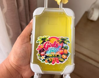 Jamaica Girls Trip Holographic Sticker & Prefilled Mini Suitcase Travel Favor