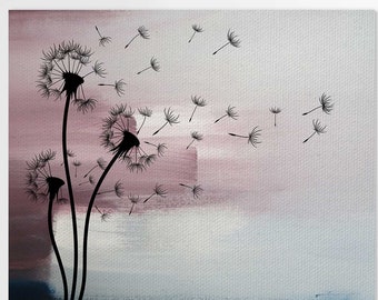 Dandelion Perfect Gift For Family Canvas Wall Art Set Of 5 Pictures 3 Pictures Wall Set Blowball Art Home Decoration Office Decor DA0411