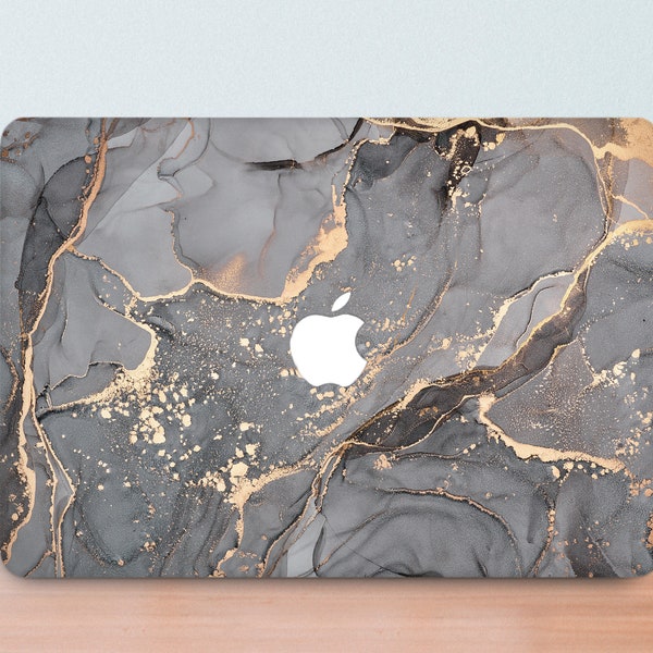 Marbre gris Macbook Pro 14 Case Macbook Pro 16 M1 Case Gold Paints Macbook Air 13 Case Macbook 2021 Case Macbook Pro 13 New Case DA0330