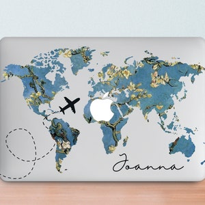 Custodia Van Gogh per Macbook 16 Custodia per Macbook Air 13 Custodia per Mac Pro 13 Mappa del mondo Custodia rigida per Macbook Pro 15 Monogram Custodia per Macbook 12 Mac Air 11 DA0100