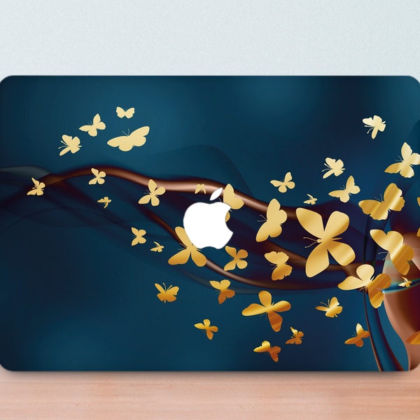 Butterflies Macbook Pro 16 Case Gold Paints Macbook Air 13 Inch Case 2019 Macbook Pro 13 Inch Case Abstract Macbook Pro 15 Inch Case DA0502