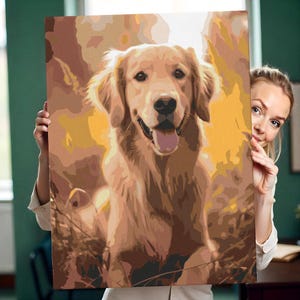 Custom Paint by Numbers Kit, Custom Pet Portrait, Paint Your Photo, Dog Portrait Painting, Personalized Paint By Number, Mothers Day Gift