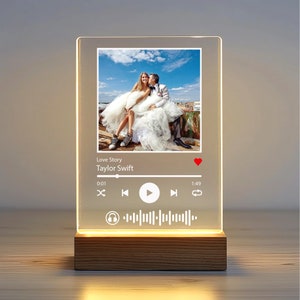 Personalized LED Song Plaque With Stand | Custom Music Night Light ...
