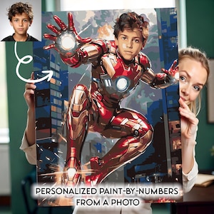 Pintura personalizada por números / Arte de pared en lienzo personalizado a partir de una foto / Kit de pintura por números / Decoración del hogar DIY, regalo para ella