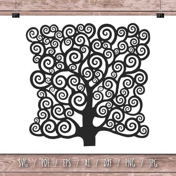 Baum des Lebens Svg Gustav Klimt Svg Malerei Svg berühmten Gemälde Svg Kunst Svg Baum Svg Klimt Clipart Silhouette Instant Download geschnitten Datei DA021