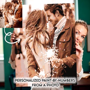 Custom Paint By Number Kit Personalized Paint by Number Kit Adults,DIY Paint By Number Canvas Wall Art Photo, Family Pet Wedding Couple Gift
