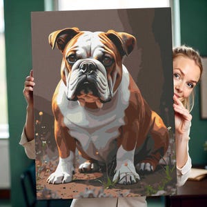 Custom Dog Painting | paint by numbers photo | Custom Pet Portrait Paint by number kit | Paint by numbers | Pet Memorial Gifts | 24 Colors