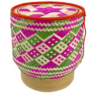 PANWA Traditional Sticky Rice Cooking Steamer Basket Wicker Lid Handcrafted  “Universal Fit for all Large” Wing and Round Baskets