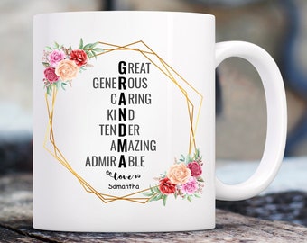 Grandma Personalized Mug Gift From Grandkids | Gift From Grandson To Grandma| Grandma Granddaughter Mugs |Customized Grandma Mug Mothers Day
