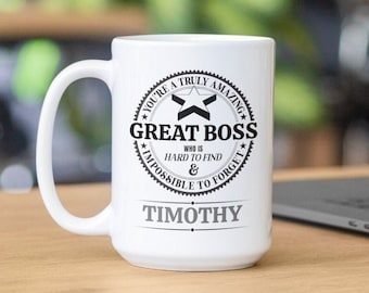 Great Boss Mug Personalized Appreciation Gift For Boss's Day, Boss Birthday Gift, Boss Christmas Gift, Boss Leaving Gift Custom Coffee Cup
