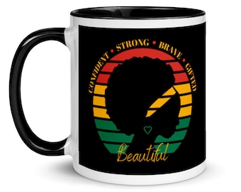 Black Woman Mug | Melanin Queen | Black Pride Mug | African American Female | Black Girl Magic Mug | Afro Queen | Black History Month Mug