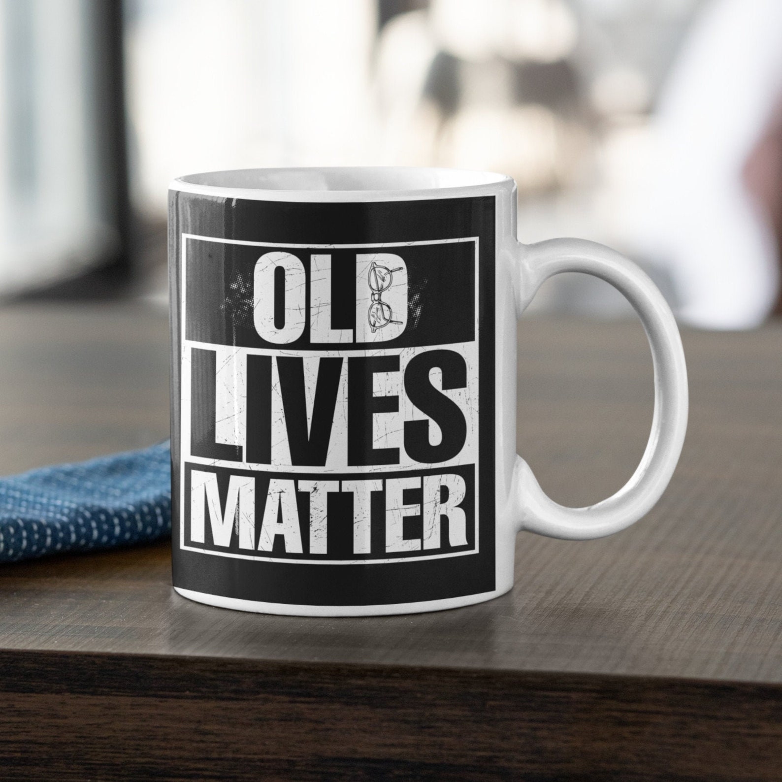 Funny Retirement Gag Gift for Men & Women Old Lives Matter Mug Grandparents Day Gift Funny 50th