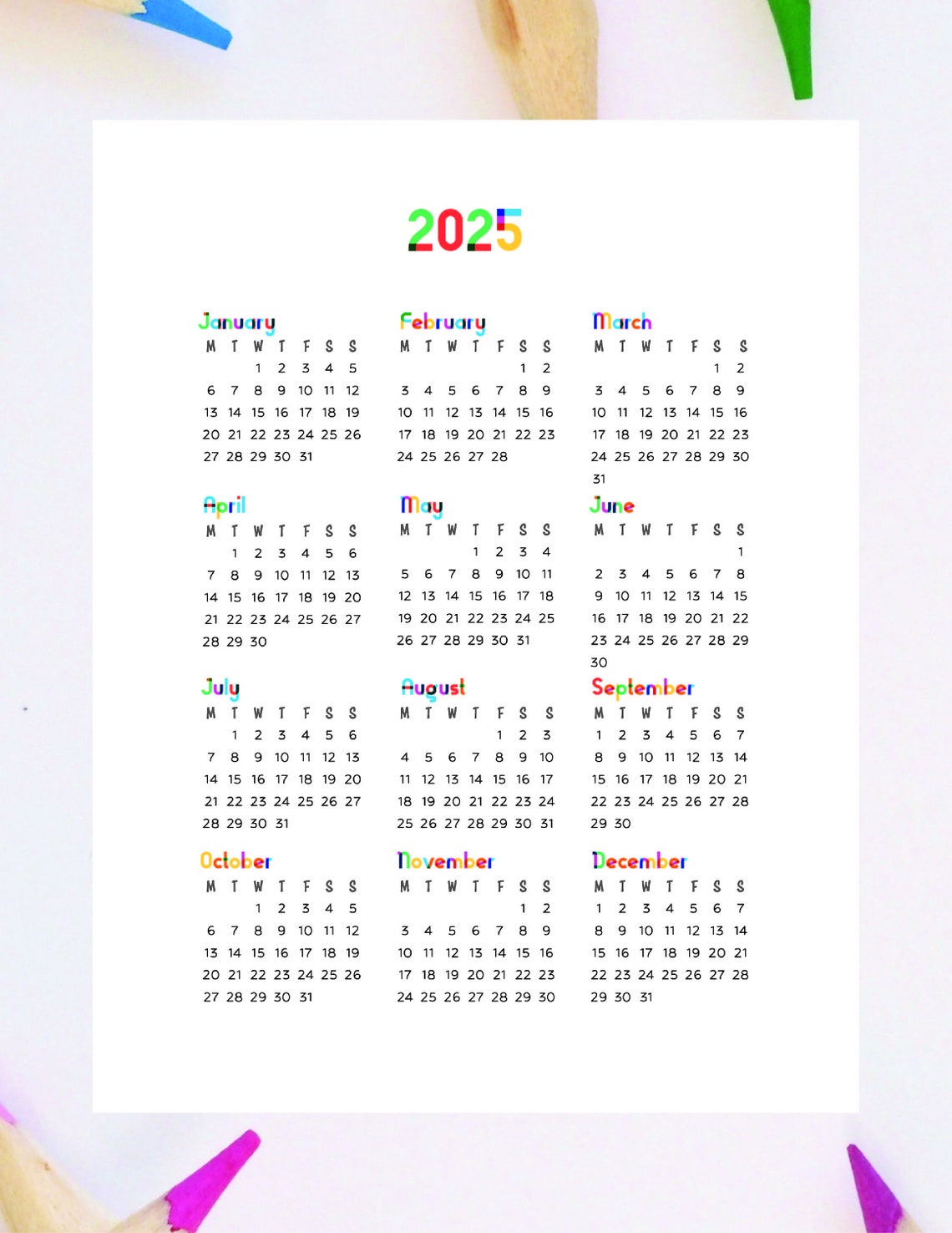FREE PRINTABLE CHILDREN S CALENDAR 2025 PDF DOWNLOAD visual data 7
