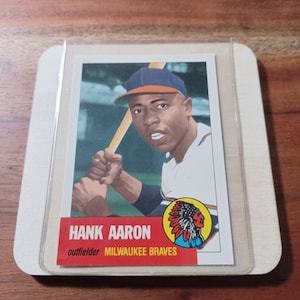 Hank Aaron HERDRUK sportkaart "Legends" Coaster
