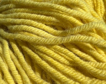 Organically dyed wool yarn with Goldenrod Flowers, Chunky Wool Yarn  for  Rug Hooking,   Rug Punch,  Crochet, or Weaving.