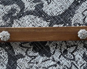 Vintage-Inspired Wooden Quilt Hanger, Rustic Ceramic Knobs, Custom Order