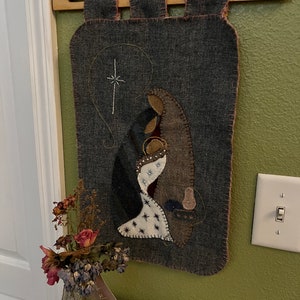 Instant Download Christian Wall Art,  Digital Pattern , Create Wool Applique Christmas Decor, Embroidery for a Festive Season