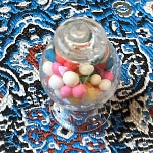 Miniature Dollhouse Vintage Bubble Gum Glass Candy Jar 1:12 Scale Accessory