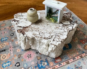 Miniature Dollhouse Vintage Driftwood Coffee Table 1:12 Scale Furniture