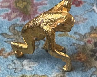 Miniatura Dollhouse Vintage Golden Funny Monkey 1:12 Escala Acessório