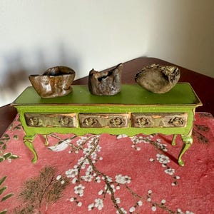 Miniature Dollhouse Vintage Handmade Vessel In Bronze Color 1:12 Scale Accessory
