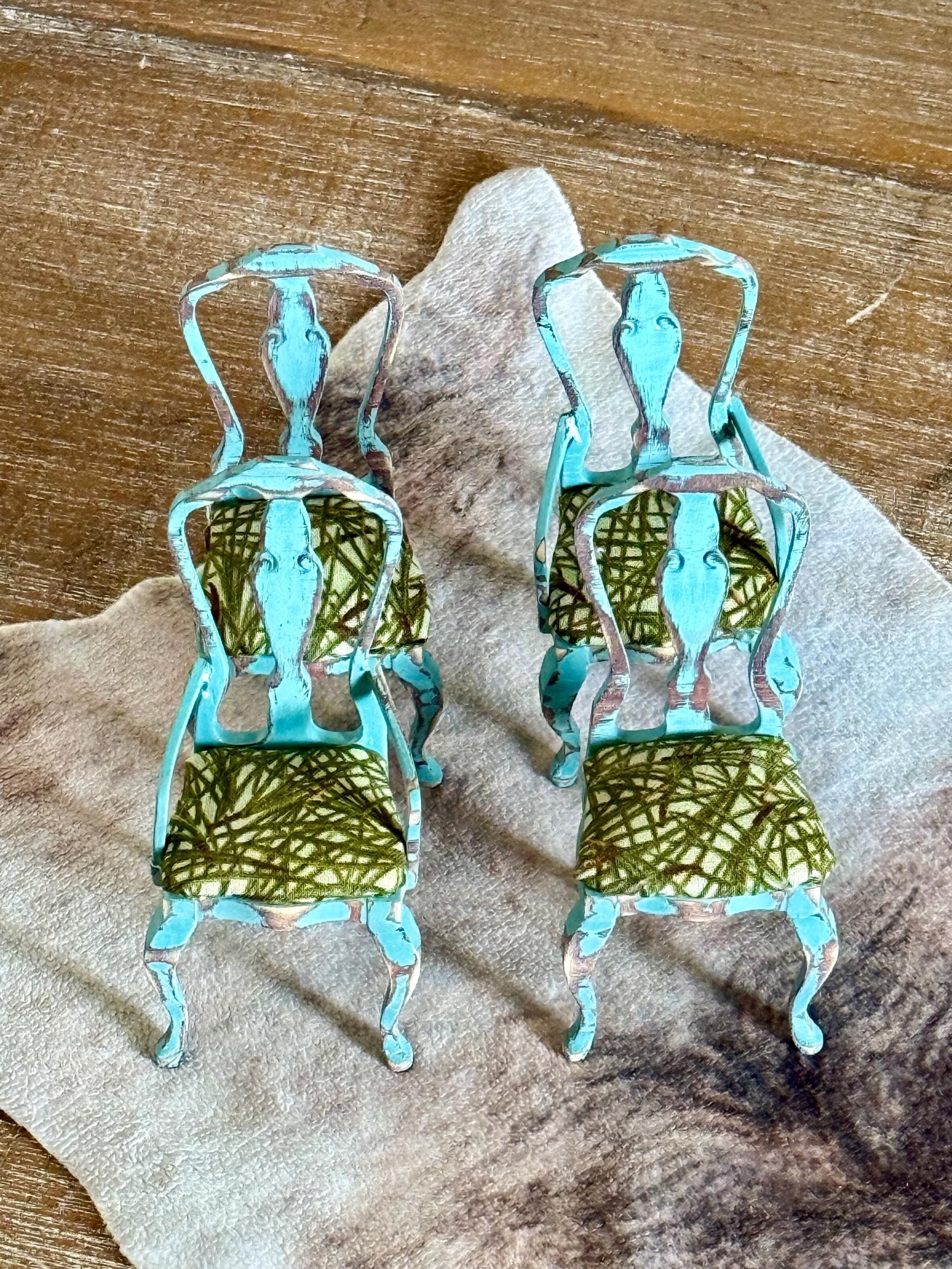 ヴィクトリアン ヴィンテージ ドールチェア ブルー チェア 椅子 Blue Dollhouse Chair Victorian - Etsy