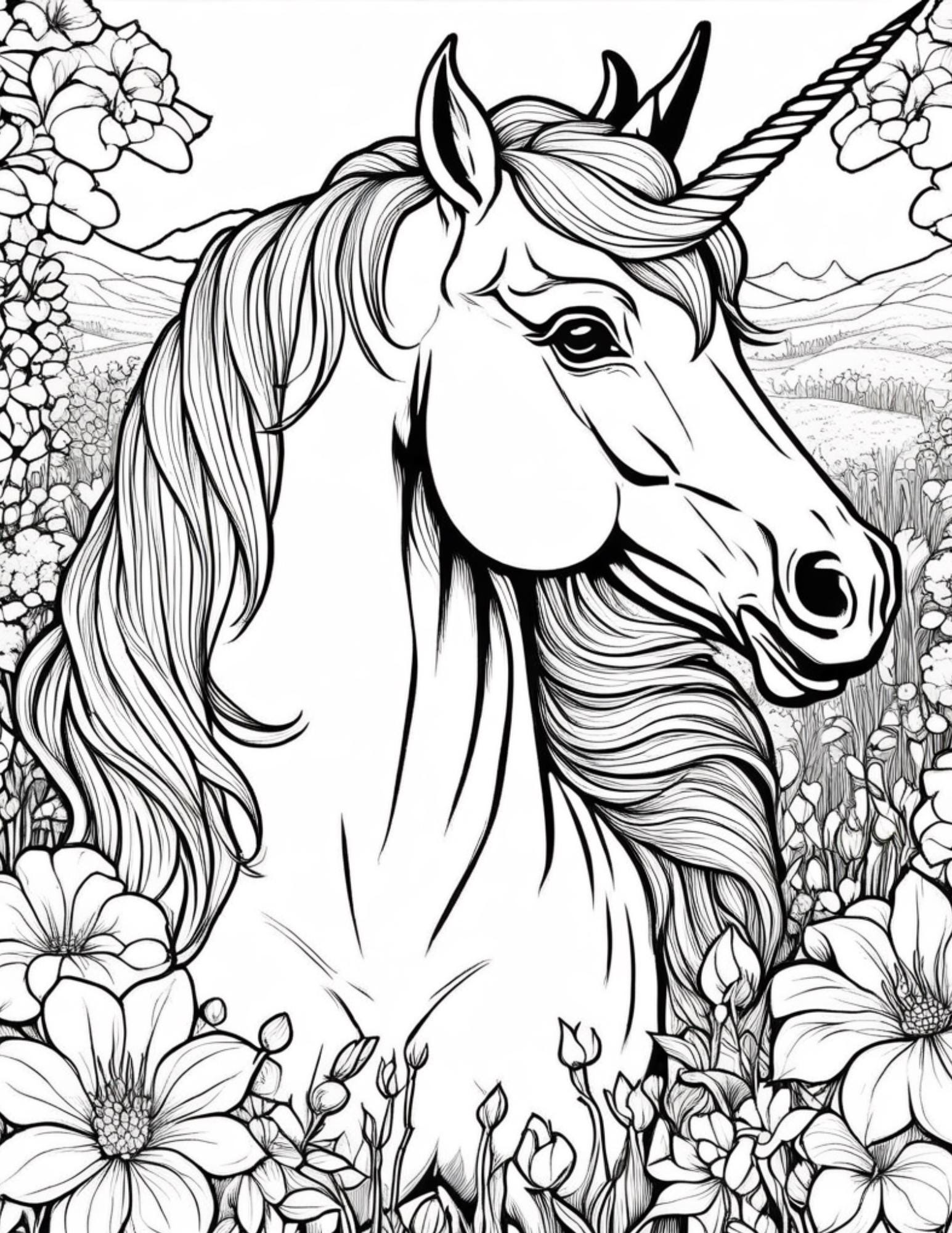 Unicorn Coloring Page for Kids - Etsy Canada