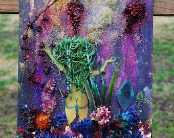 Nature Goddess collage/painting