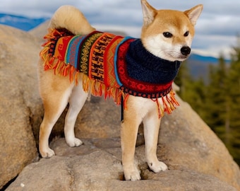 HARLEY color Peruvian handmade Alpaca luxury doggy poncho. Beautiful, definite must-have. | Dog sweater | luxury dog clothes. Size XX0-20