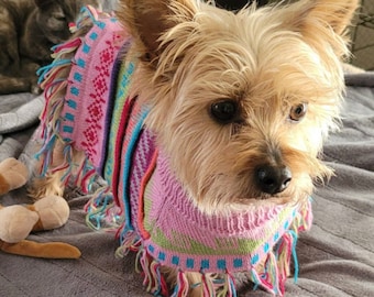 BABY PINK color Peruvian handmade Alpaca luxury doggy poncho. Beautiful, definite must-have. | Dog sweater | luxury dog clothes. Size X0-20