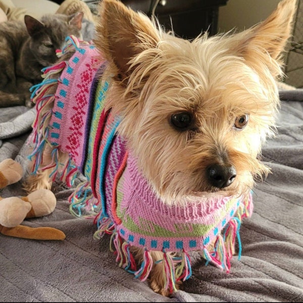 BABY PINK color Peruvian handmade Alpaca luxury doggy poncho. Beautiful, definite must-have. | Dog sweater | luxury dog clothes. Size X0-20