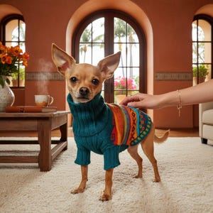 Hundtröja för hundar med tunnbröst, alpacka, hypoallergena hundkläder 1,5–35 kg XX0–8, stretchig passform, lätt att ta på med koppelhål, jadefärgad 1/4-ärm