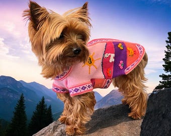 Cute Girl Dog Sweater Zip Up Alpaca, Chihuahua Small Dog Clothes 1.5–35lbs XXS–14, Baby Pink Puppy Outfit, Easy On Luxury Dog Apparel
