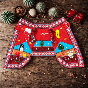 Christmas Dog Sweater Zip Up Alpaca, Holiday Dog Outfit Limited Edition, Hand Embroidered Winter Dog Clothes 1.5–40lbs (XX0–14) Navidad