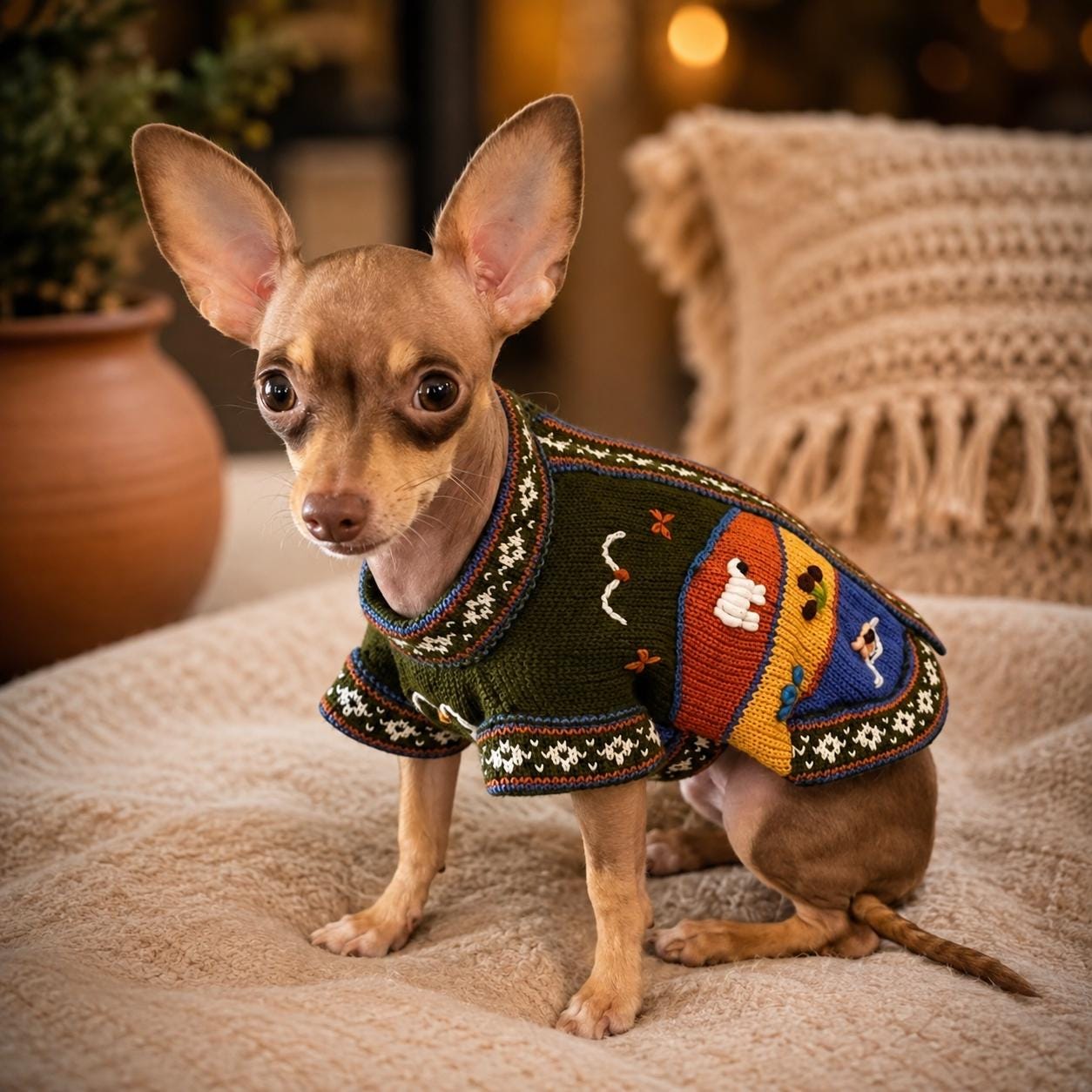 Handmade Premium Baby Alpaca Teacup Puppy Sweater (XX0–X0