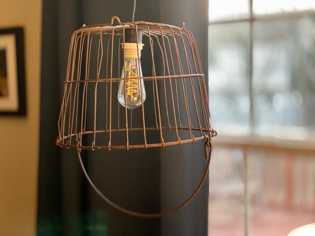 Vintage Egg Basket Light Etsy