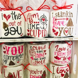 Valentine&#39;s Day Embroidered Toilet Paper Toilet Paper Gag Gift Novelty Toilet Paper Bathroom Decor Funny Toilet Paper Decor Embroidered Gift