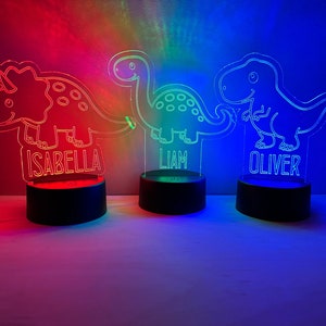 Gepersonaliseerde dinosaurus acryl LED-lamp met afstandsbediening (3AA batterijen NIET inbegrepen)