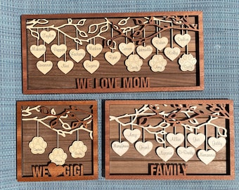 Perfect Mom or Dad Gift -Personalized 3 Wood Frame 5.25" High (Includes stand pictured)